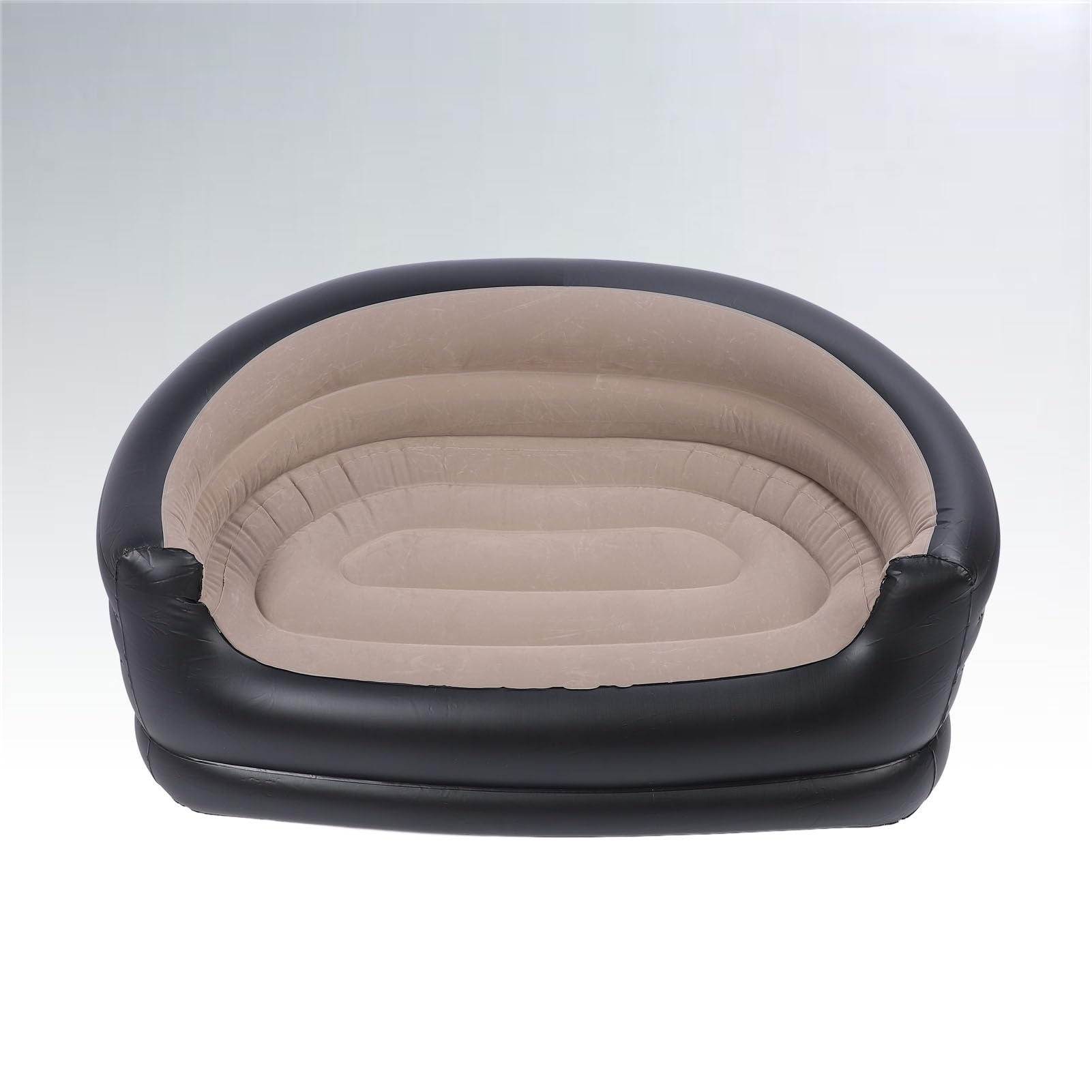 Silla de Salón de Dos Plazas Flodable Soplado para Adultos, sofá Inflable, Cómodo sofá de Aire Portátil con Parches de Reparación de 2 Piezas para Sala de Estar, Patio Trasero, Campamento (BLUE)