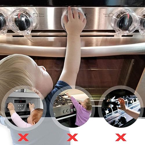 Miniatura 3 de EUDEMON - Juego de 6 fundas para pomos de gas para cocina color transparente