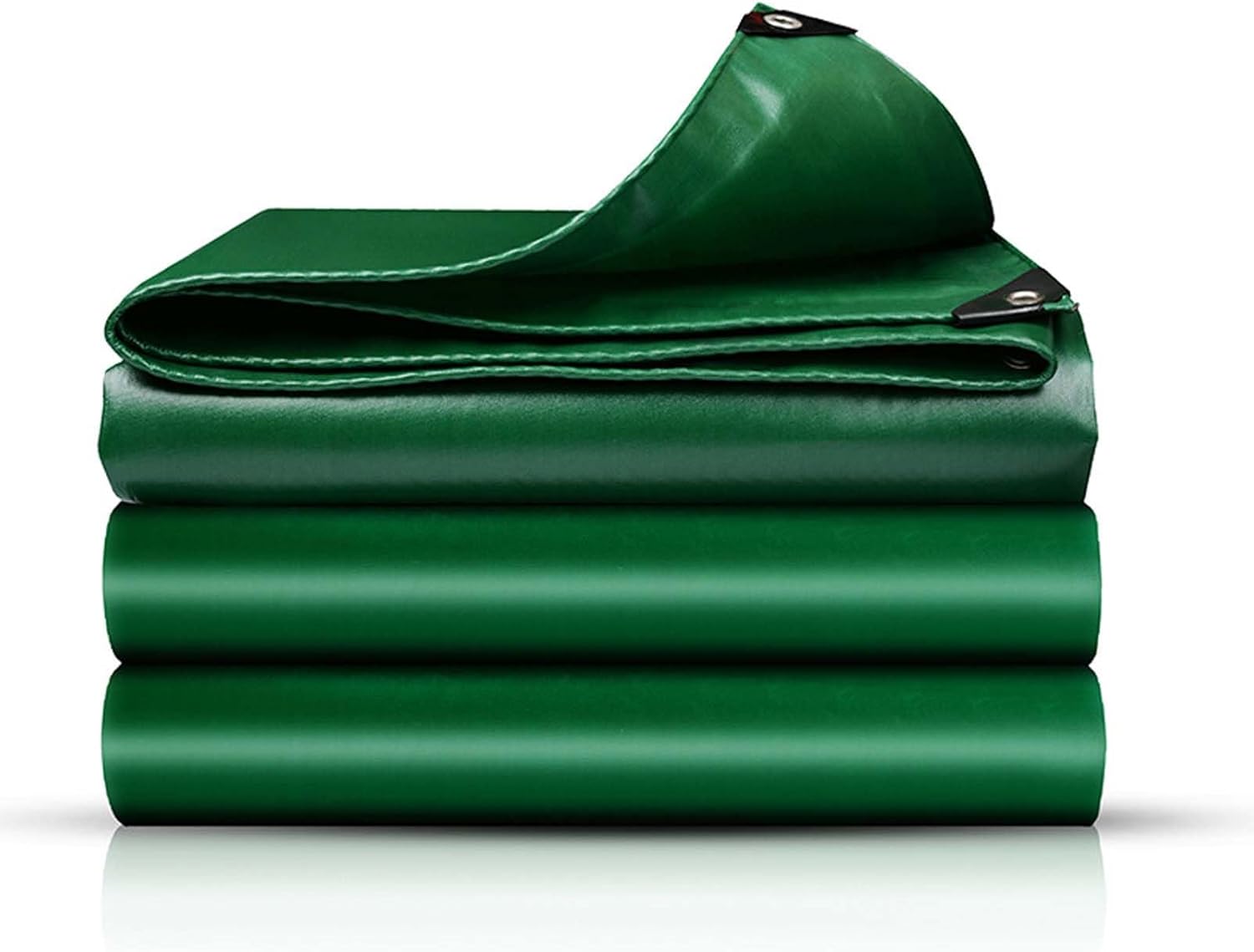 Heavy Duty Green Poly Tarp Cover 39x49 Feet, Tarpaulin Waterproof with Grommets for Patio, Outdoor Plastic Tarps Waterproof, 15 Mil Thick Tarp for Boat Tent Yard Camping Can
