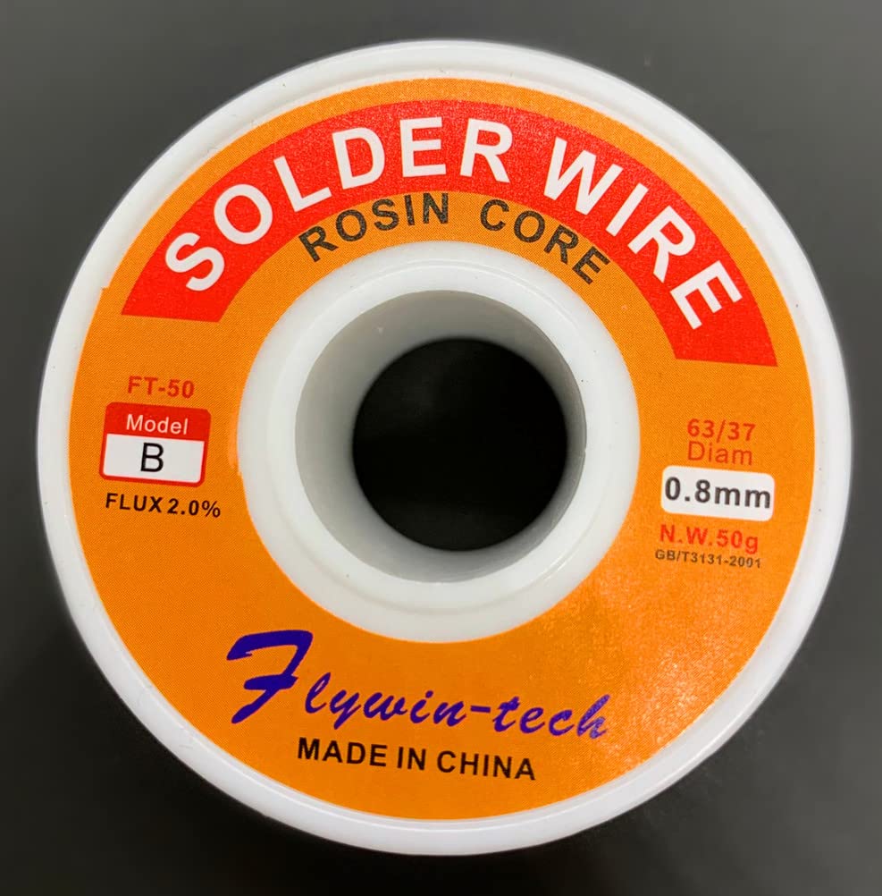 Filo per saldatura con nucleo in colofonia 63/37, 0,8mm, 50g, 2,0% di flusso set di fili per saldatura per il fai da te elettronico (confezione da 4)