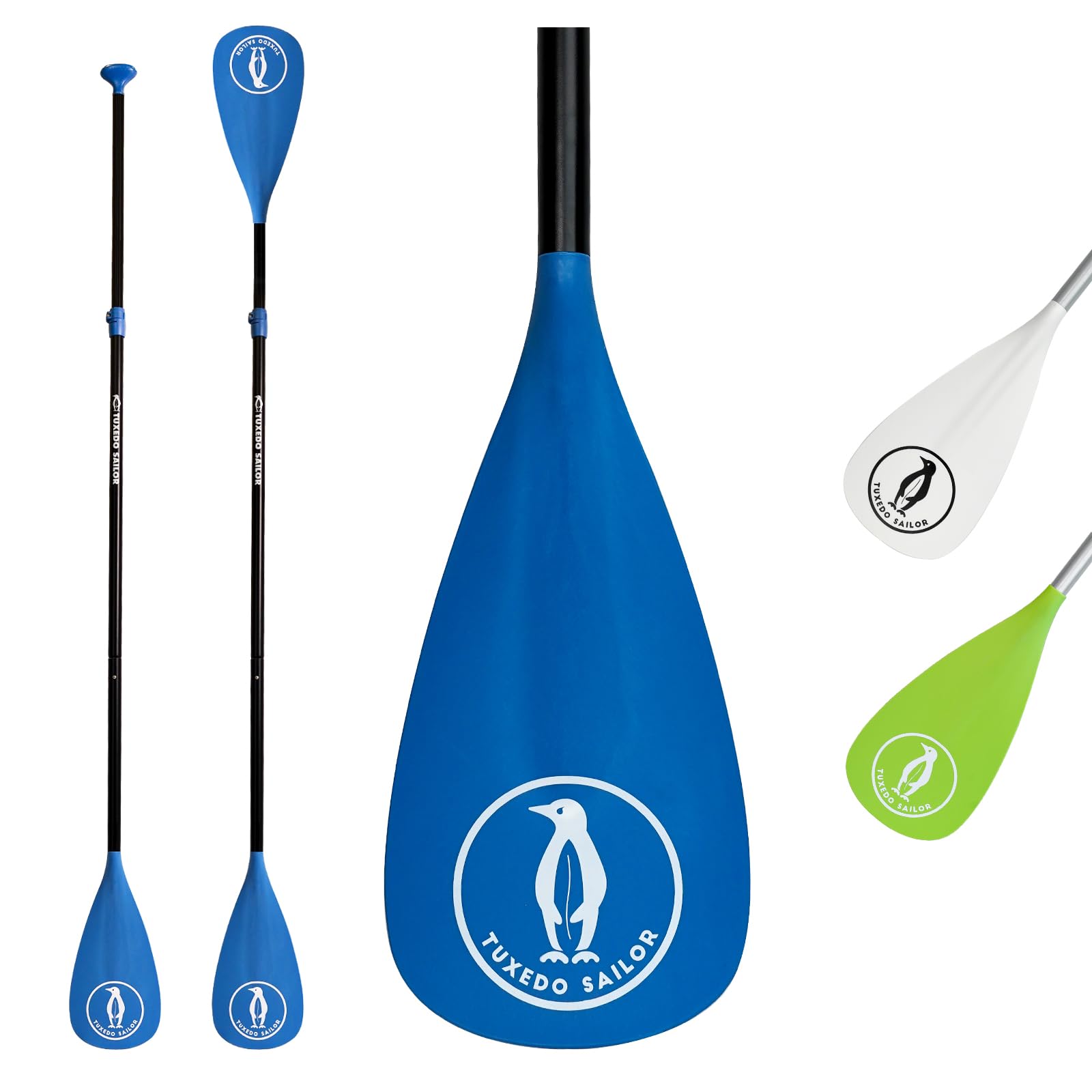 Tuxedo Sailor Pagaie de Sup – 3 pièces réglables – Planche à pagaie légère et Flottante – Durable et Pliable – Lames en Nylon renforcé – Course Efficace