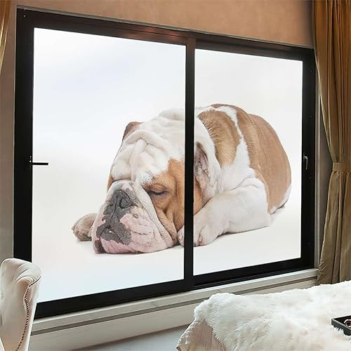 Miniatura 2 de Película de privacidad para ventana, color marrón crema, esmerilado, calcomanías no adhesivas, estáticas para puertas de baño, bloqueo solar UV,