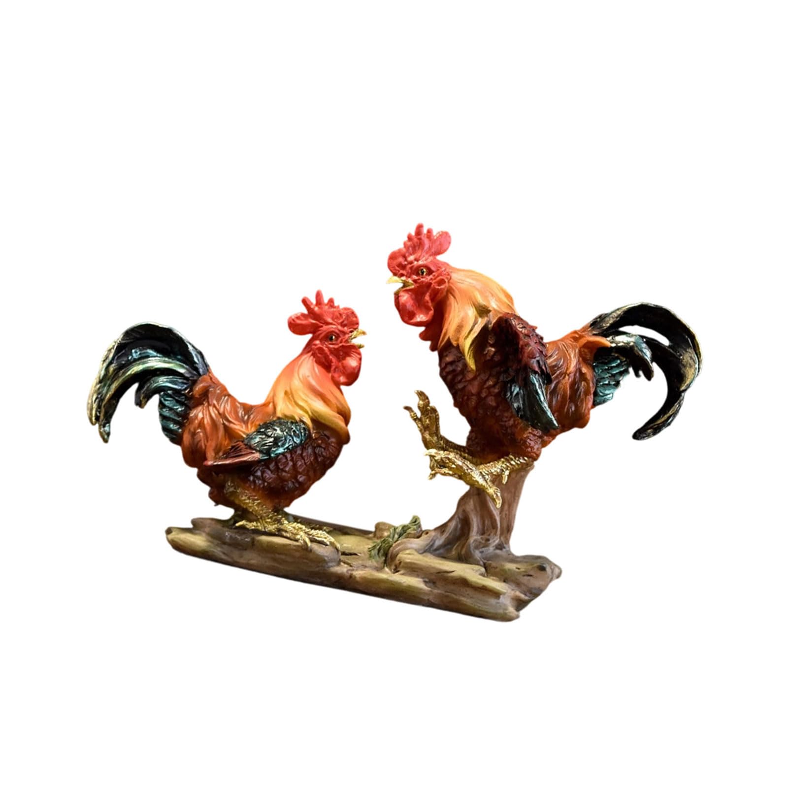 Buxuaaaa Rooster Figurines Resin Chicken Figurines Statues Fengshui Animal Sculpture Toy Decorative Ornament Collectibles Chicken Sculptures