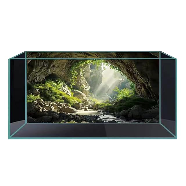 Didooou Fondo de pecera de paisaje natural, fondo de acuario, pegatinas de acuario boutique, 30 cm, 40 cm
