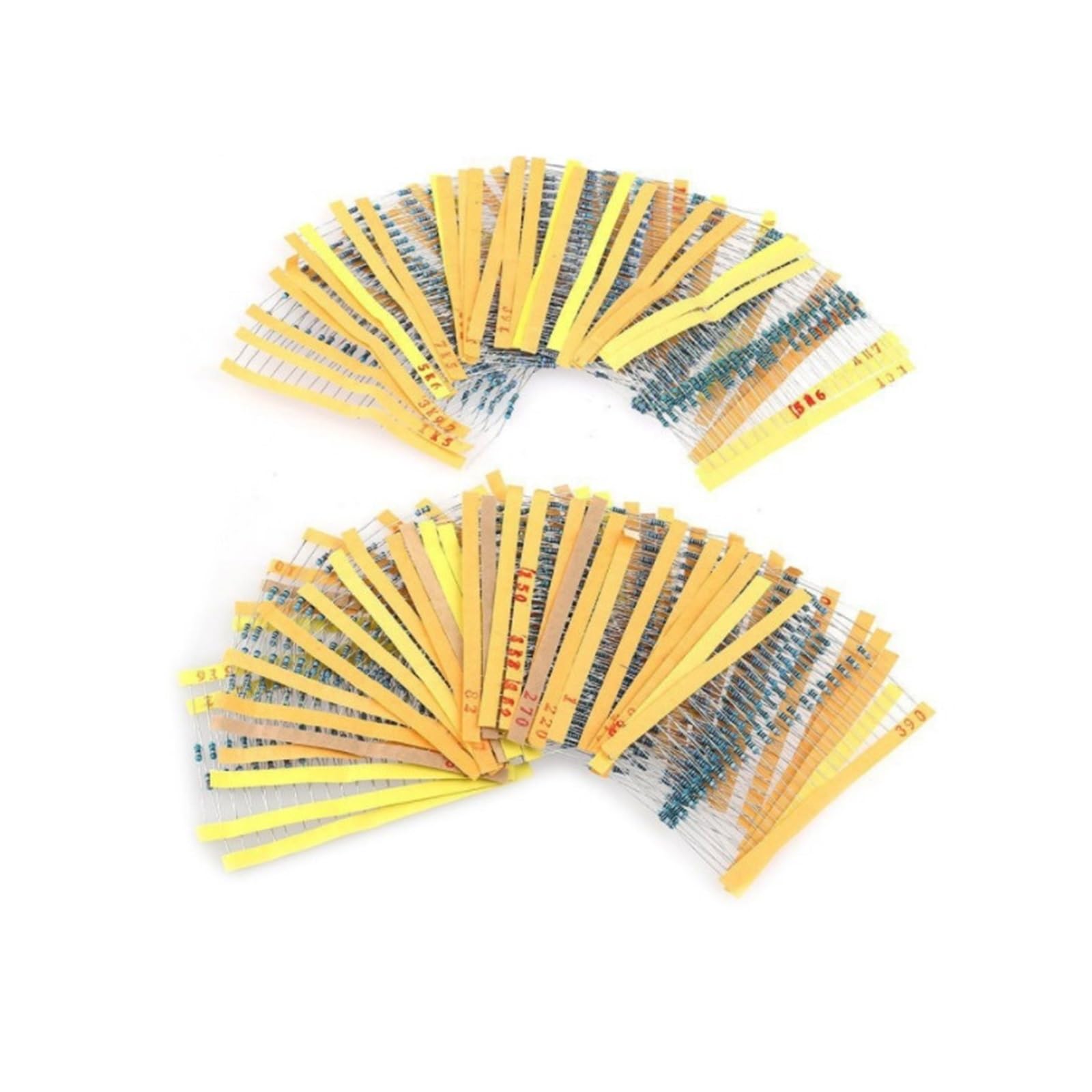 100 szt. 1/4 W rezystor z folii metalowej 0,25 W rezystor mocy 0,1 ~ 1 m 2. 4,7 10R 47 100 200 220 360 470 680 1K .2K 10K 47K 22K 100 KOhm (36 omów)