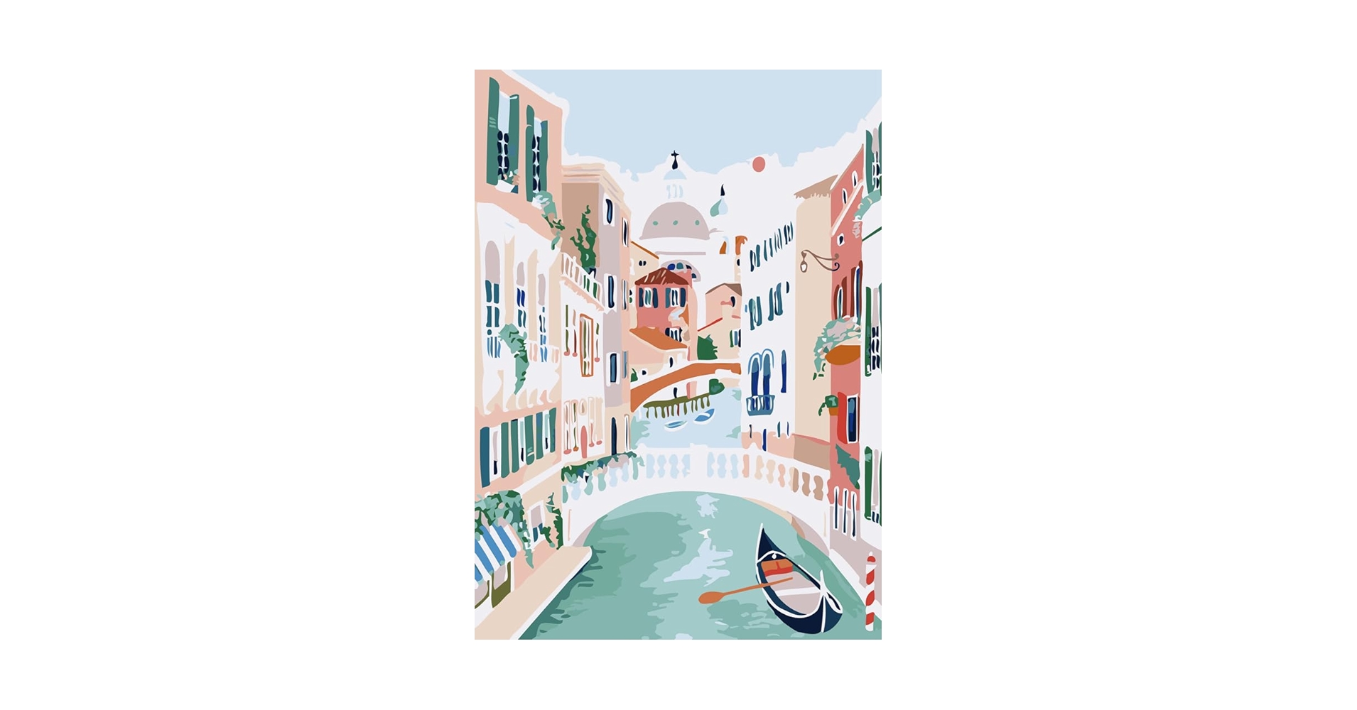 Amazon | AAJJCENS 油絵のイタリアベネチア風景運河 数字油絵