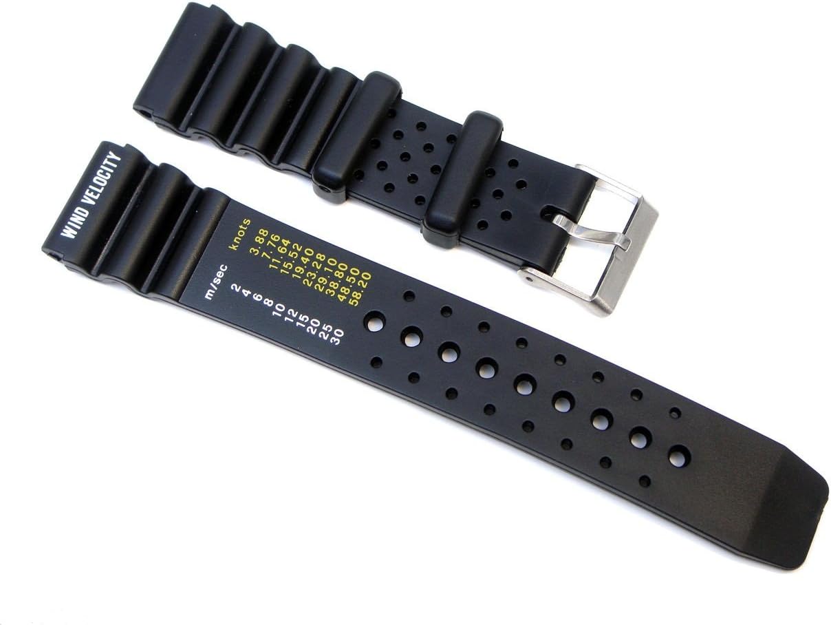 20mm for Citizens Black Rubber Wind Velocity Divers Watch Band Strap