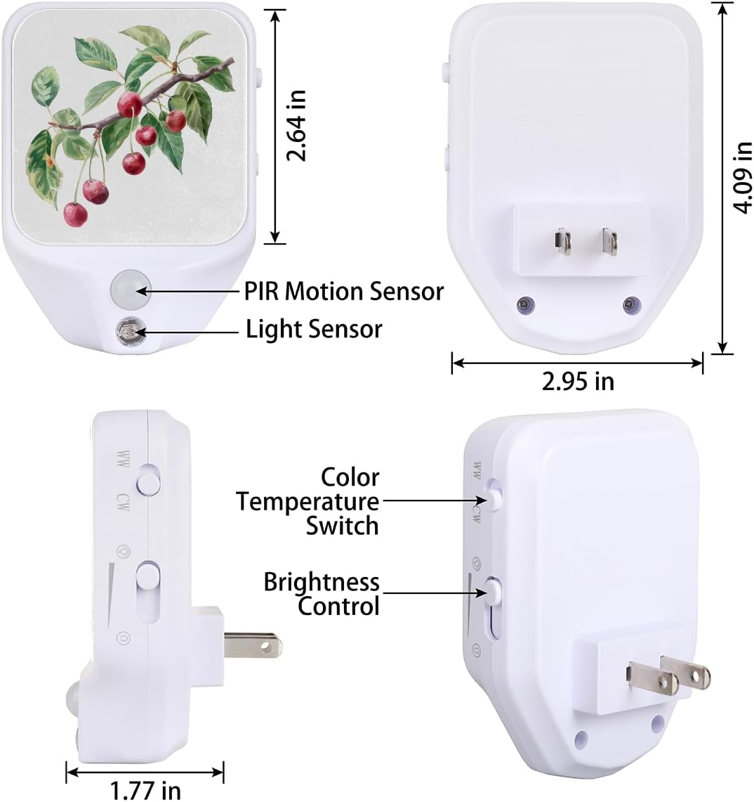 Cherry Night Light (Plug-In, Pink/Red)