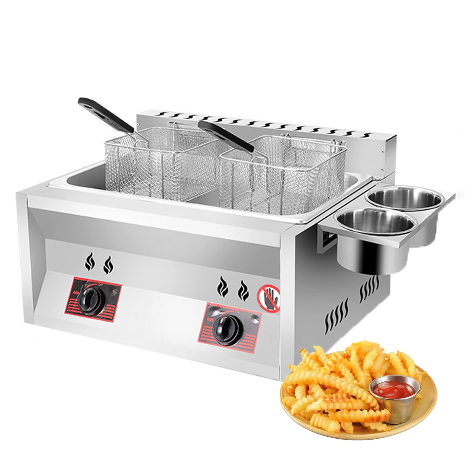 Freidora De Gas Profesional, Alta Salida De Calorfreidora Profesional para Restaurantes Comerciales Y Cocina DoméStica Freidora De Acerocon Cesta