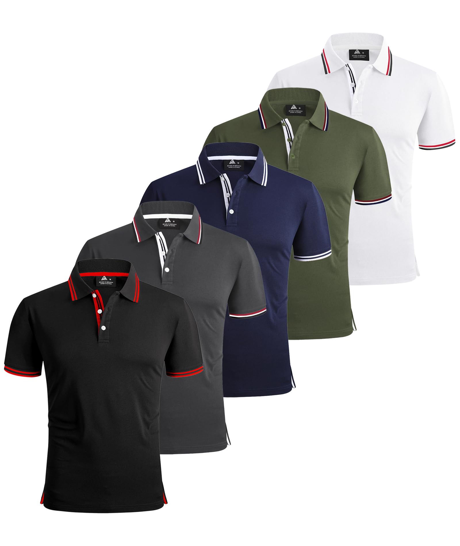 SwissWell 5 Piezas Polos Hombre Manga Corta Golf Verano Deportivos Polos para Hombre