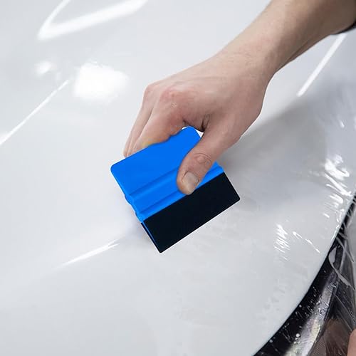 Miniatura 7 de Paquete de 20 espátulas de vinilo de 4 pulgadas / 6 pulgadas con borde de fieltro para ventana, herramienta de tintado, herramienta de raspador,