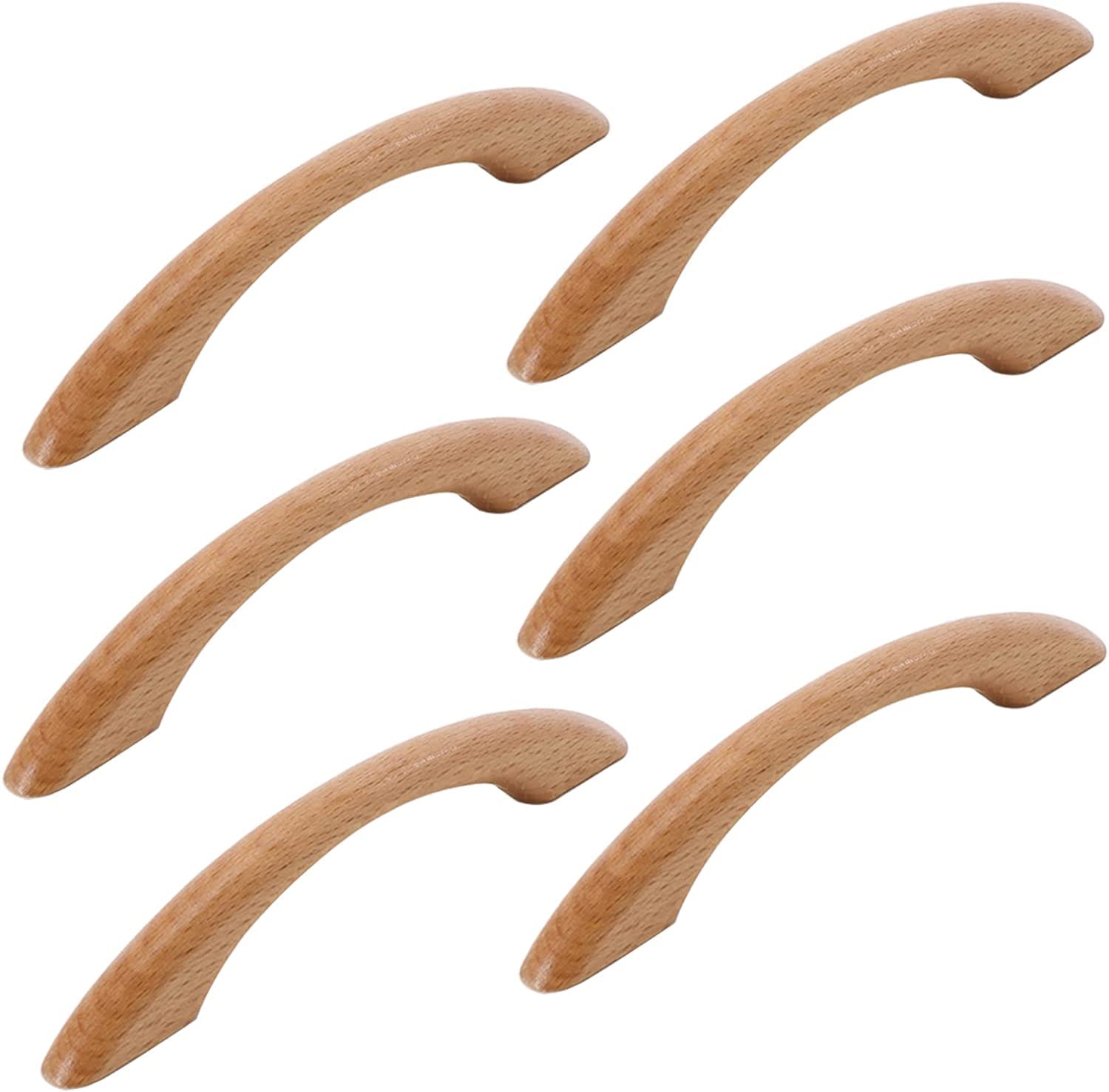 Poignées en bois en arc pour meuble de cuisine chic 116mm