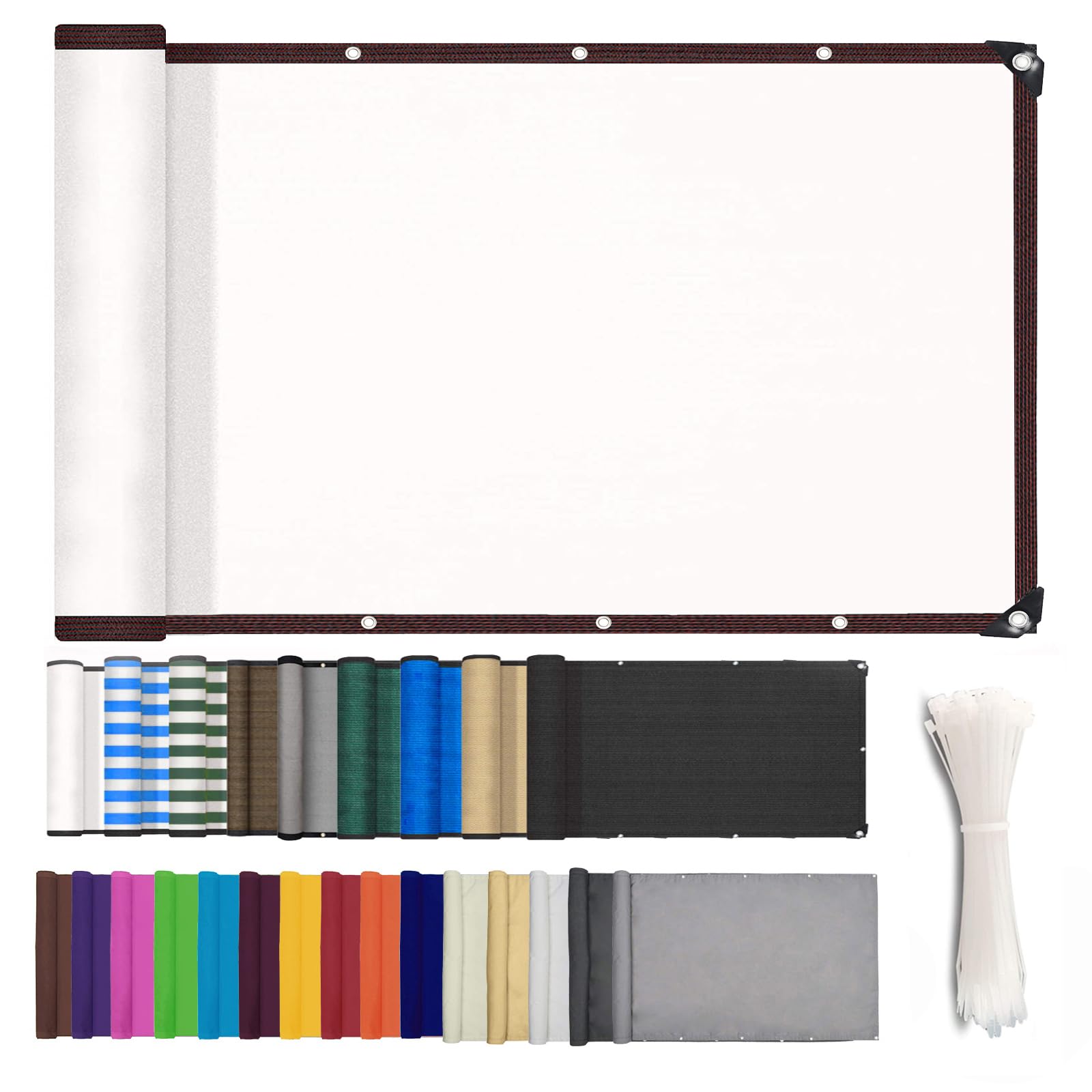 ZHhan Balcony Privacy Screen Wind and UV Protection Balcony Screening for Deck, Backyard, Patio, Balcony, Includes Cable Ties 8 Days Delivered 9 Colors 377 Sizes — image 1