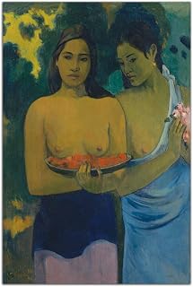 YENFEM56 Paul Gauguin Two Tahitian Women Poster Wall Art Painting Print Canvas Poster Room Aesthetic Bedroom Decoration Painting (Unframed, (16x24inch(40x60cm)