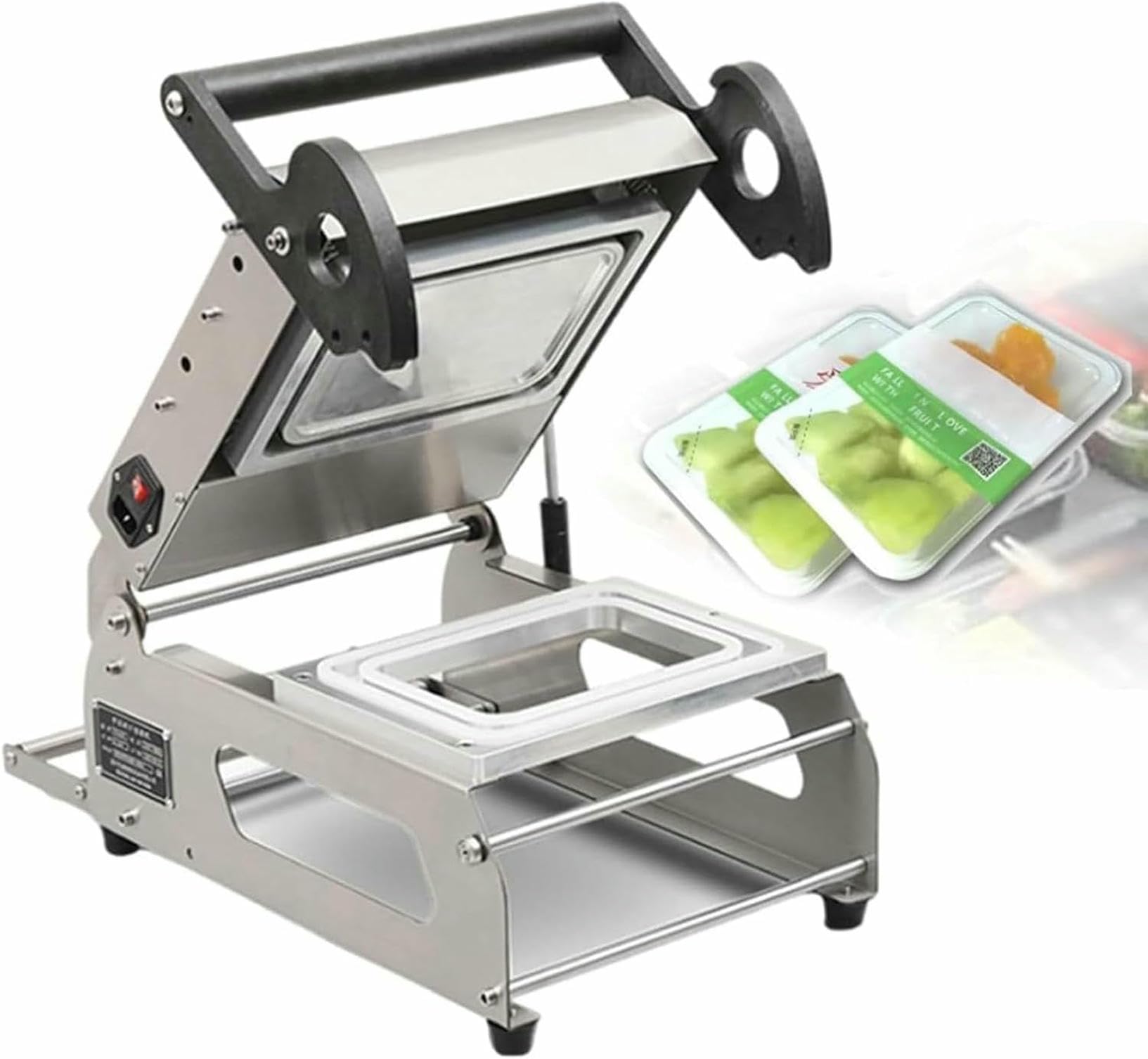 Termosigillatrice Per Vassoi Per Verdure Commerciali - Macchina Confezionatrice Semiautomatica Per Alimenti Da Asporto Per Alimenti Cotti A Base Di Bistecca - Sigillatrice Per Vassoi Per Contenitori P