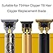 TorSor 2 Pack Vintage T9 Hair Clipper Blades Replacement for 28mm Height T-Blade 40mm Wide Electric Trimmer Haircut T-9 Head Razor Shaver Cutter Outliner Edger Detailer Repair Parts