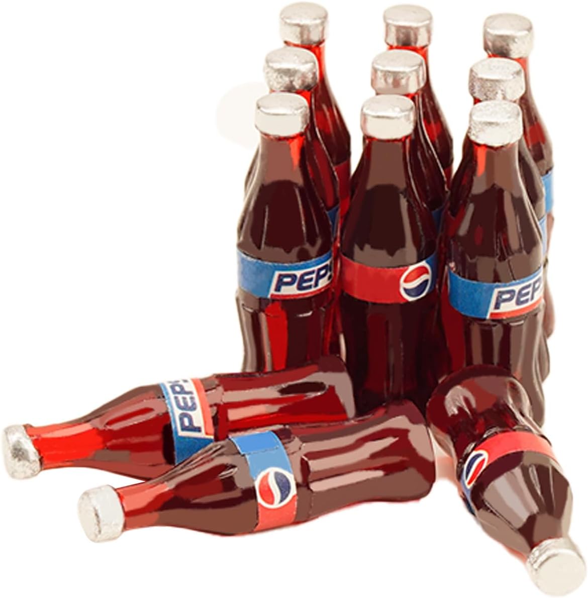 RC 12PCS Mini Pepsi Bottles with Tray Model Decorative Accessories for Axial SCX10 D90 D110 Tamiya TRX4 TRX4M Etc 1/10 1/18 RC Crawler Car
