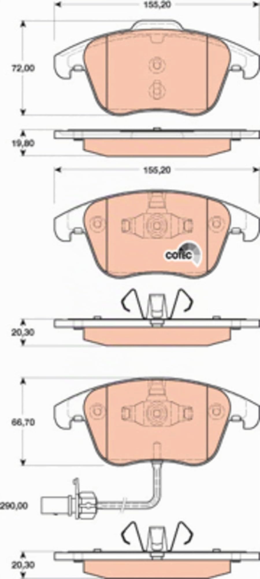 TRW GDB1814 Plaquettes de Frein Kit de 4 pour Audi A4 B8 Avant (8K5) 2007-2015 Essieu Avant et Autres Véhicules | Compatible avec: AUDI A4 Allroad B8, A4 B8, A4 B8 Avant, A5, A5 Cabriolet, A5 Sportback