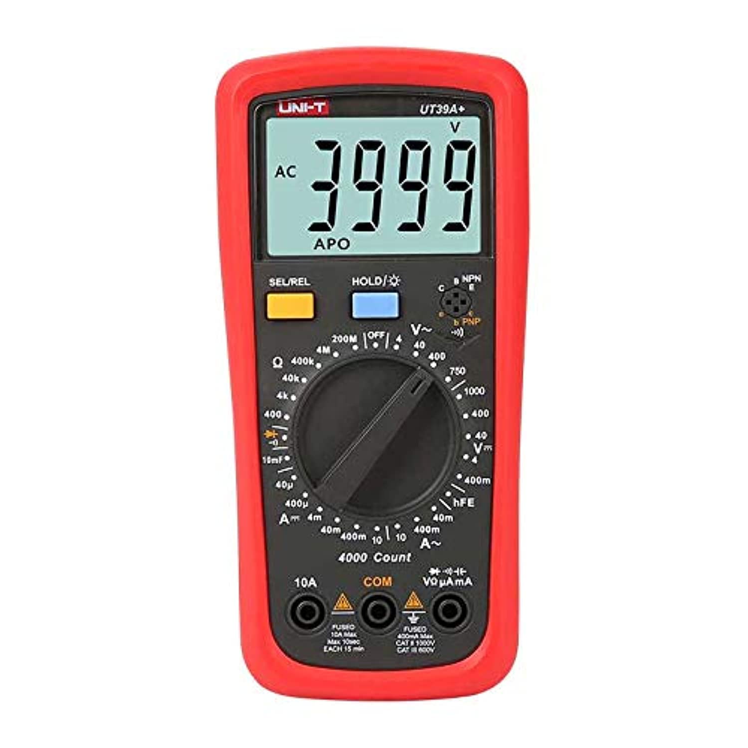UNI-T UT39A+ Digital Multimeter Auto Range with LCD Backlight Data Hold Multimetro Tester (UT39A+)