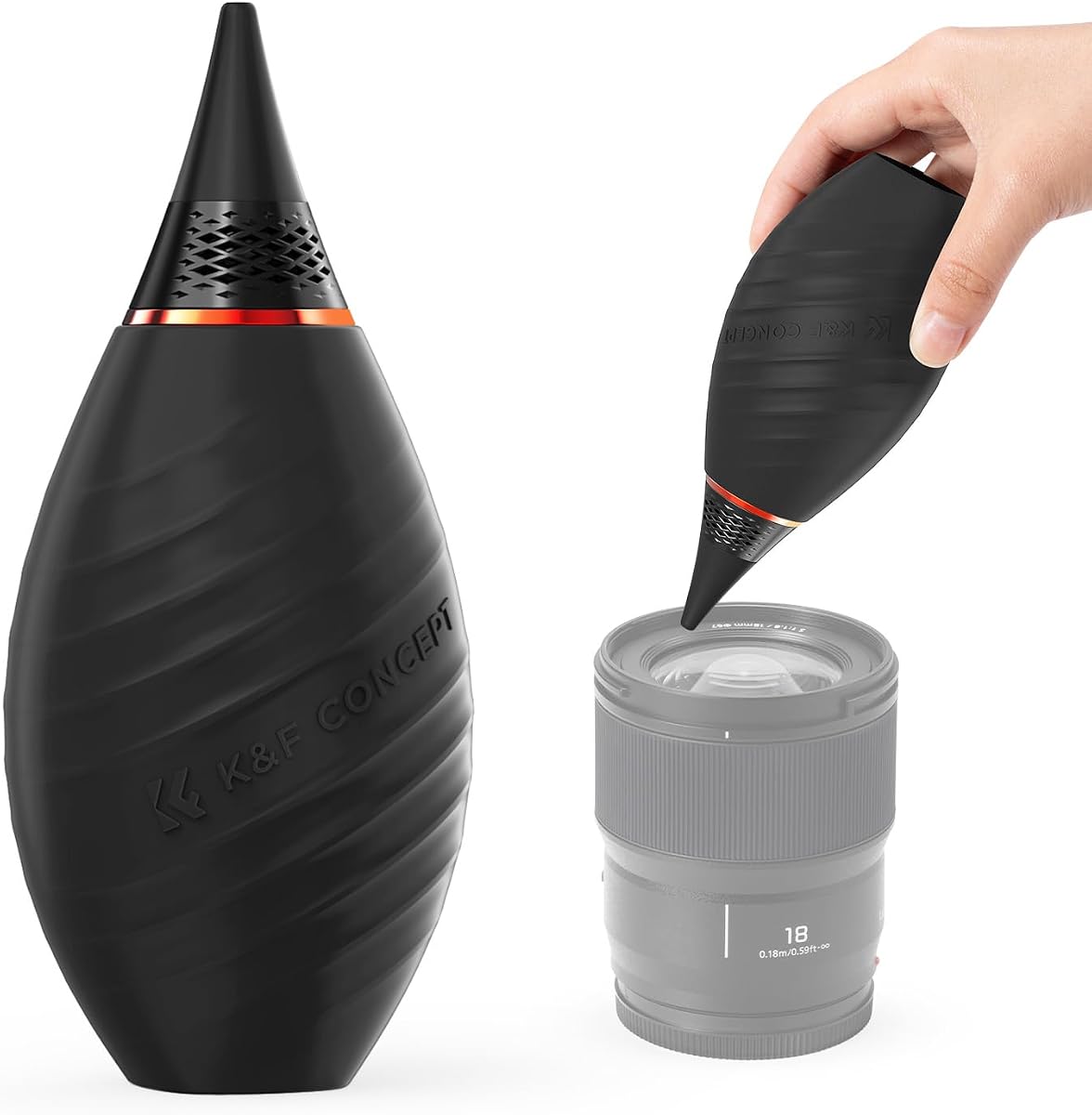 K&F CONCEPT Soft Tip Strong Air Blower with Short Nozzle,Highly Elastic | Made of Silicone Material,Dual-Valve Silicone Blower,Ergonomic Design for a Comfortable Grip,for Cleaning Lenses Filters,MB02