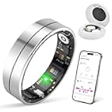 Smart Health Ring X1 Kit-Sleep Tracking Wearable - Heart Rate - Fitness Tracker - Up to 5 Days of Battery Life-IP68 Waterproof-No Subscription Fee for iOS and Android-8# Steel Color