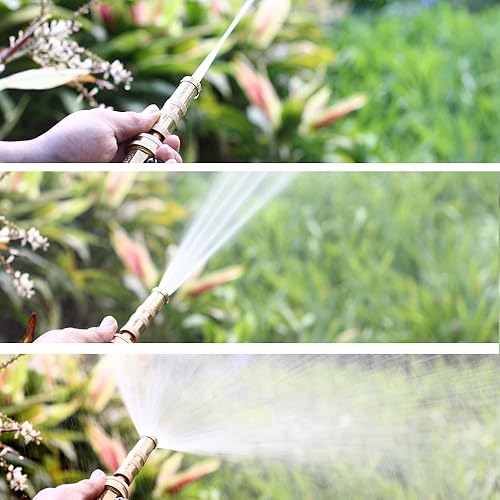 Miniatura 5 de YELUN Boquillas de manguera de latón, boquilla de manguera ajustable de latón resistente, paquete de 2