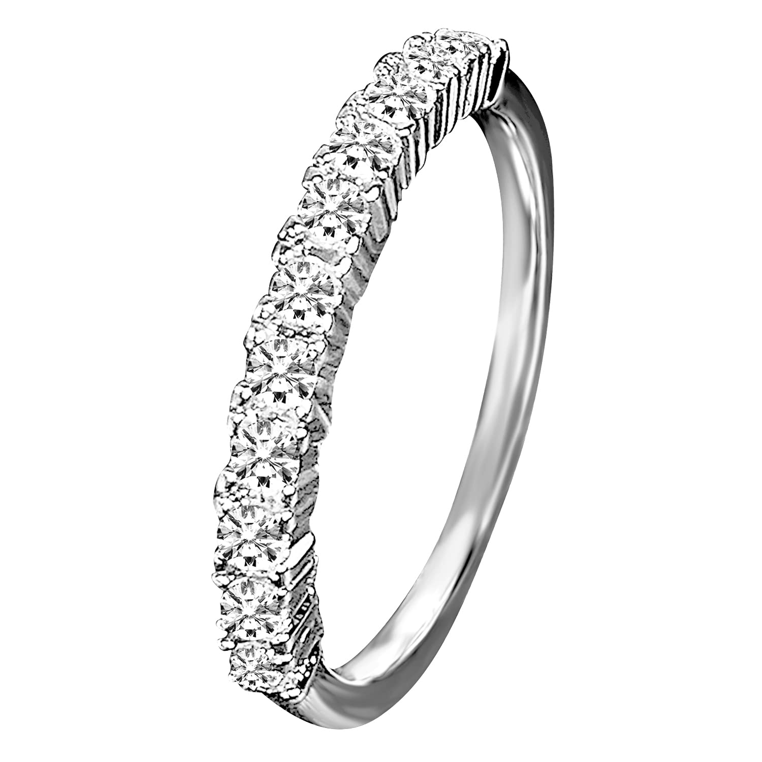 Peora American Diamond Studded Silver Plated Finger Ring Fashion Wear Stylish Jewellery Gift for Girls & Women (PX8R107) - Valentines Gift for Her (B0BVF5TM53) Amazon Price History, Amazon Price Tracker