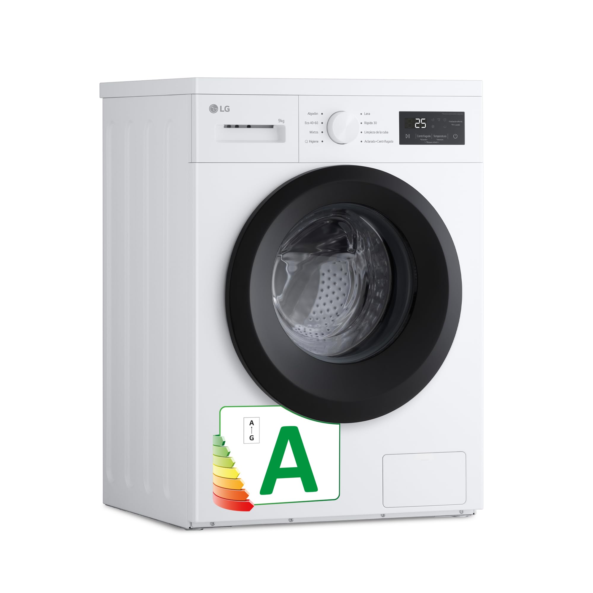 LG F4A1009NWK – Washing Machine, 9 kg, 1400 rpm, Front Load, 8 Programs, Quick Program and Hand Wash Program, Special Reduced Bottom, LED Display, 100 Series, White