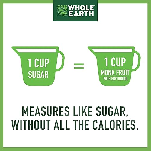 Miniatura 3 de Whole Earth Edulcorante Edulcorante de frutas monje con eritritol, alternativa al azúcar a base de plantas, 12 onzas (paquete de 4)