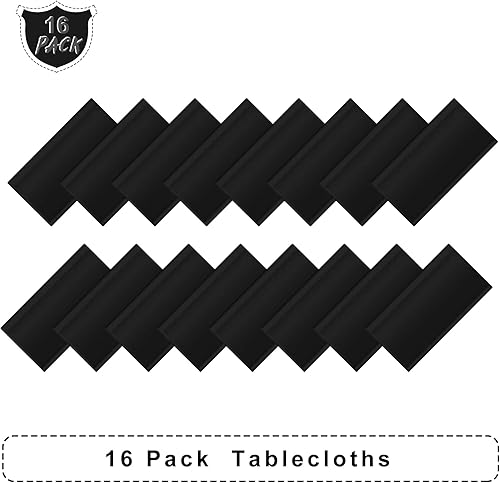 Miniatura 10 de Moukeren Paquete de 16 manteles de plástico a granel de 54 x 108 pulgadas, desechables, rectangulares, impermeables, para fiestas, eventos en