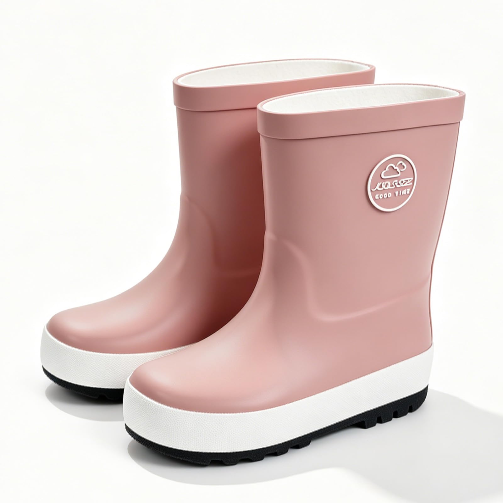 Bottes de Pluie Enfant, Bottines en Caoutchouc Imperméables Légères et Souples pour Filles et Garçons, Idéal pour l'école et le jardin, 23-34