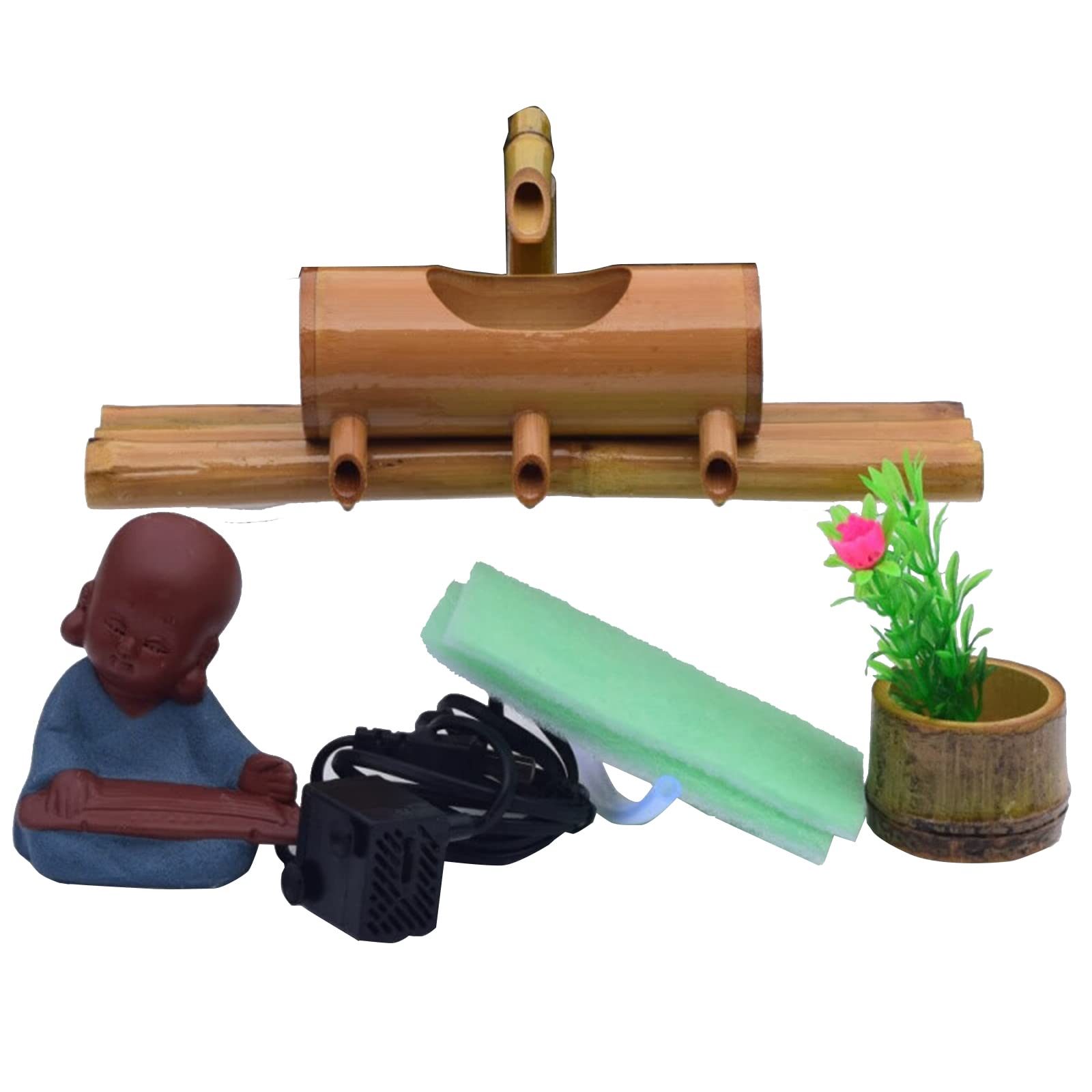 Ljykbfl 45Cm/17.7In Sprinkler With Pump, Bamboo Fountain Decoration, Garden Decoration, Waterfall, Outdoor Garden Feature, Water Fountain Garden,
