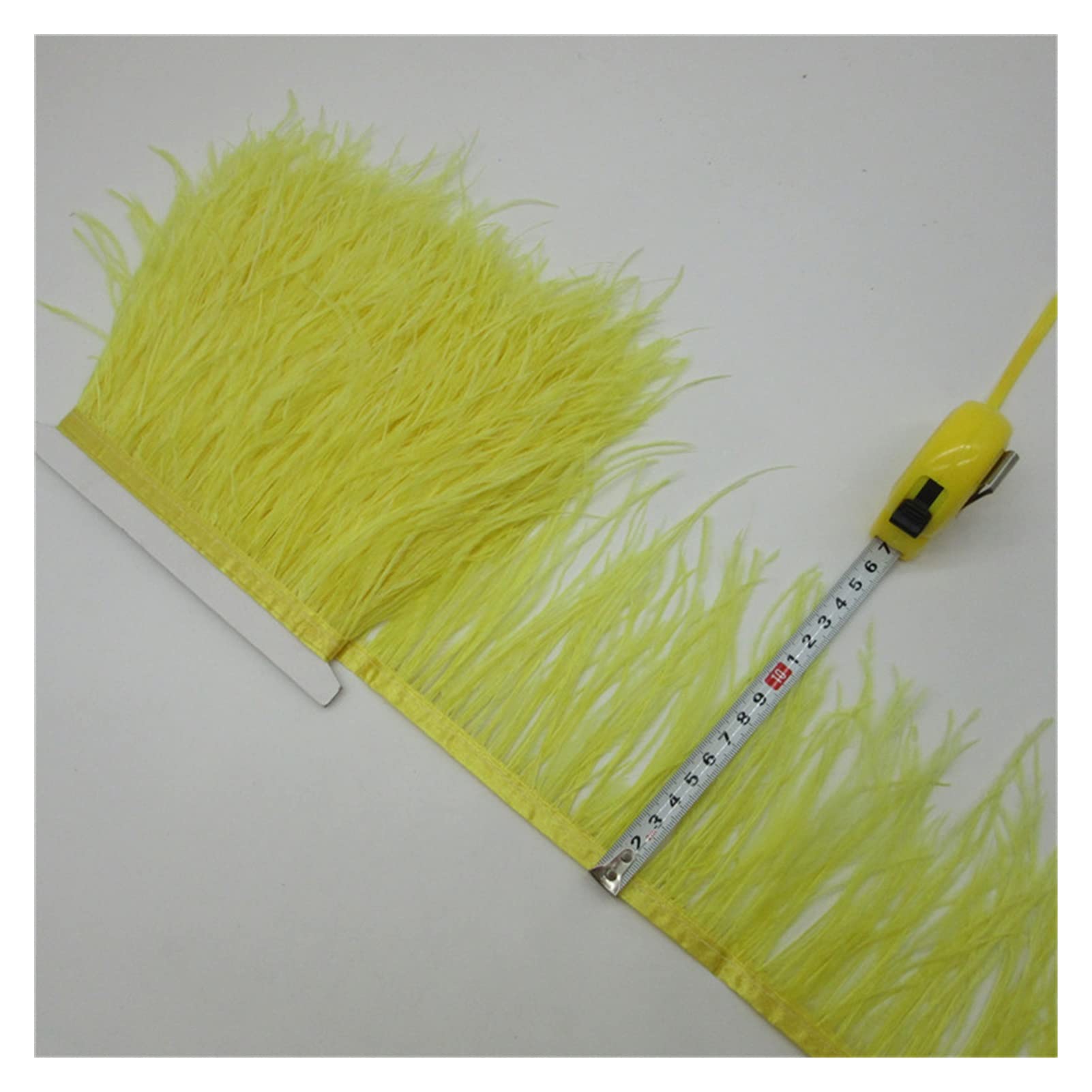 Ruban de plumes d'autruche jaune 10 yards pour artisanat