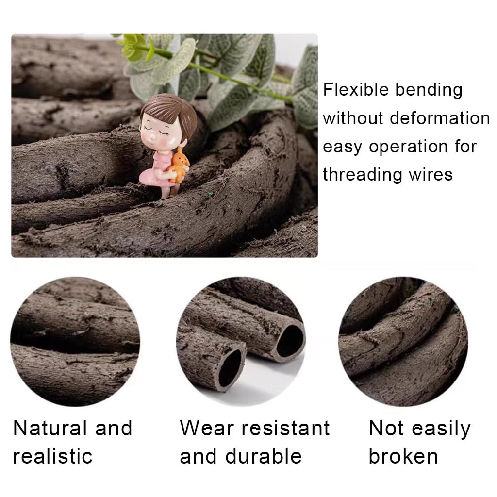 Tubo Flessibile in Rattan - 10 Metri di Protezione per Cavi in Resina Resistente agli Agenti atmosferici, Design Cavo, Adatto per Avvolgere Alberi, Ideale per progetti Idraulici Esterni.