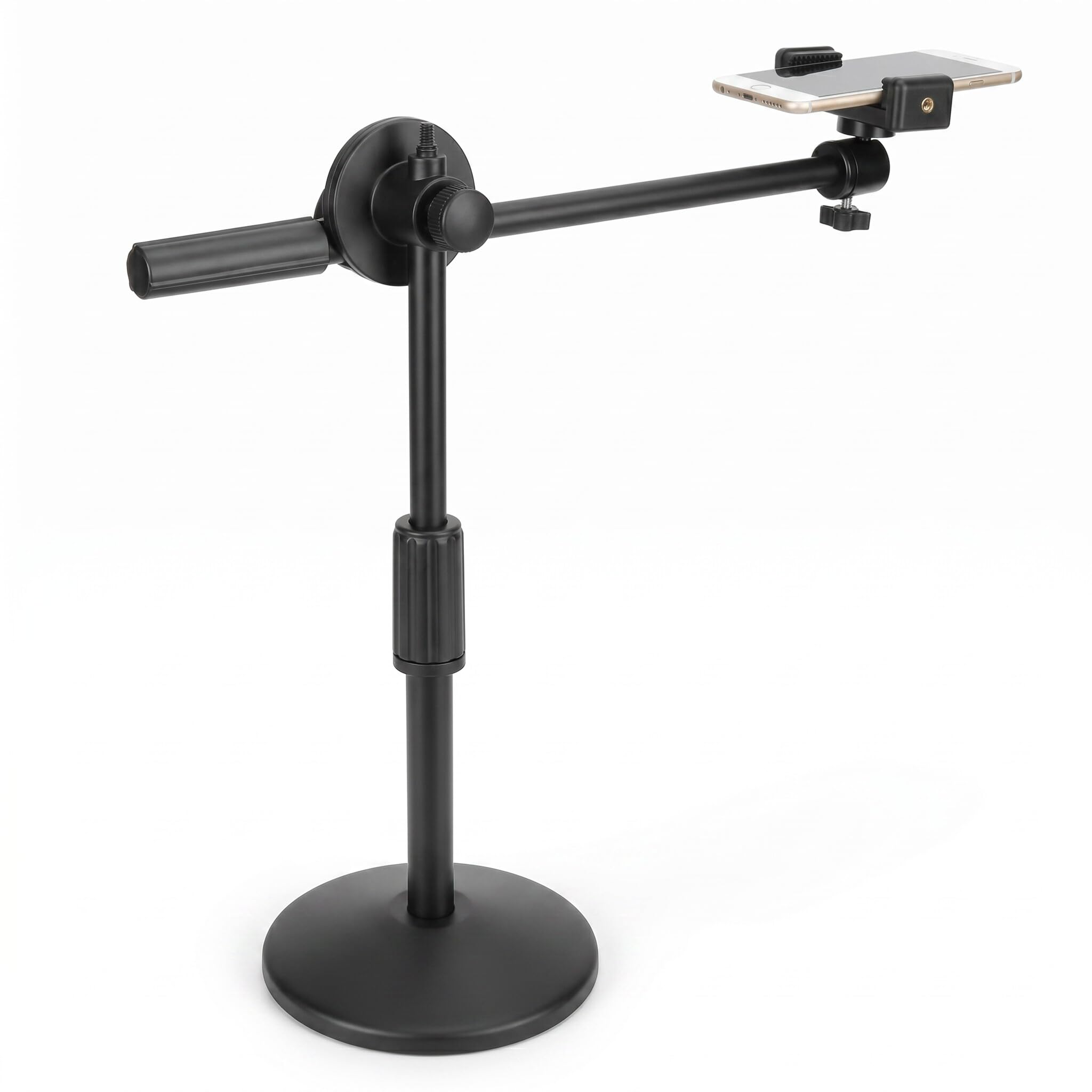 Supporto per staffa per video fotografico per telefono, rotazione libera di 360 ° Braccio pieghevole Ripresa fotografica ad angolo basso Registrazione dal vivo Supporto da tavolo Supporto