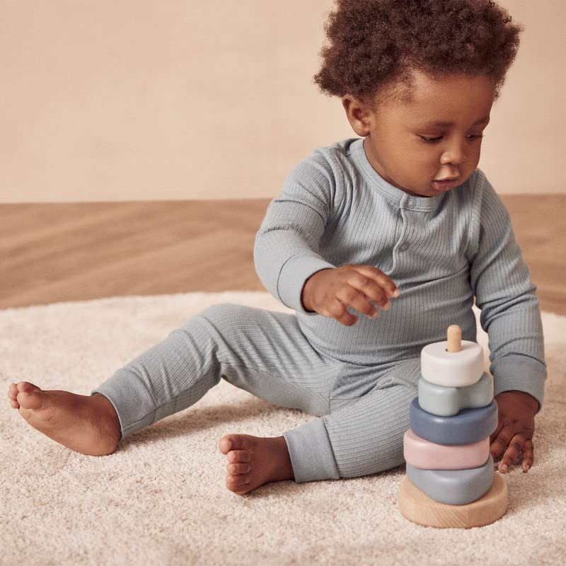 MORI Baby Unisex Pajama Set for Boys and Girls - Front Popper Top and Elastic Waist Bottoms - Two Piece Toddler Sleepwear3