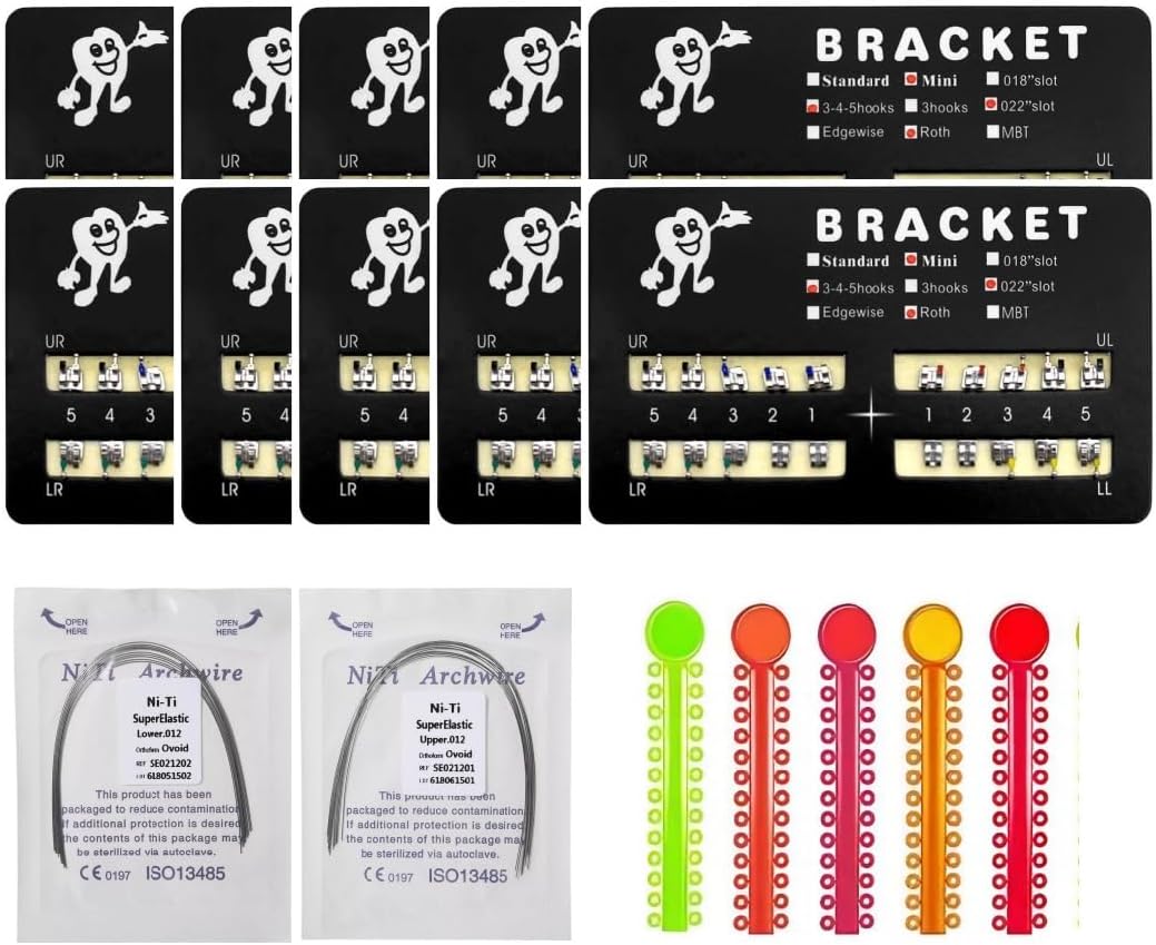 200pcs/Pack Teeth Model Mini Roth Brackets Roth 022 Slot Bondable with Hook on 345