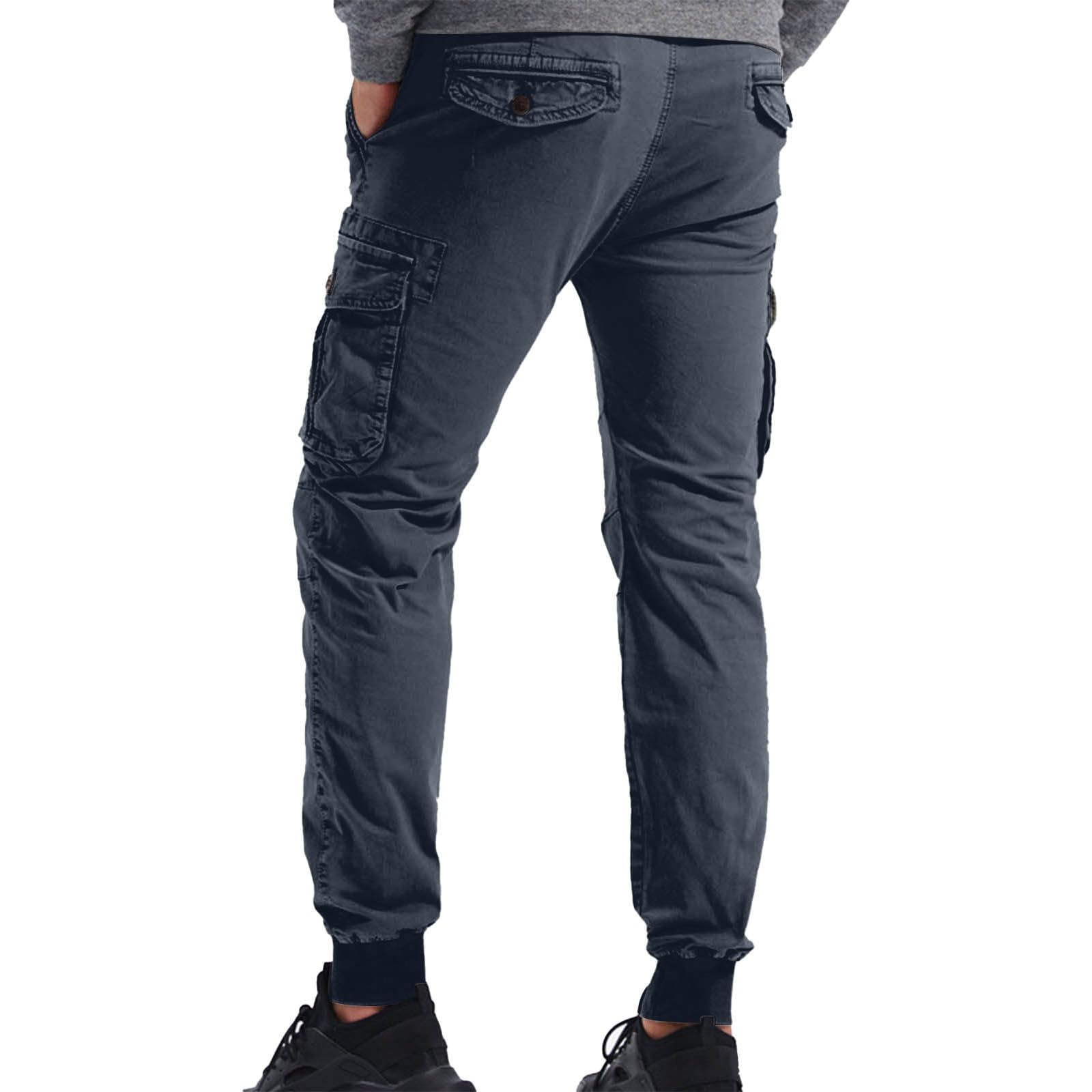 Generisch Arbeitshose Herren Mit Gummibund, Arbeitshose Herren Mit Gummibund, Chinohose Mit Bündchen Freizeithose Viele Taschen Cargopants Leichtgewichts Herrenhose Einfarbig Trainingshose Baggy