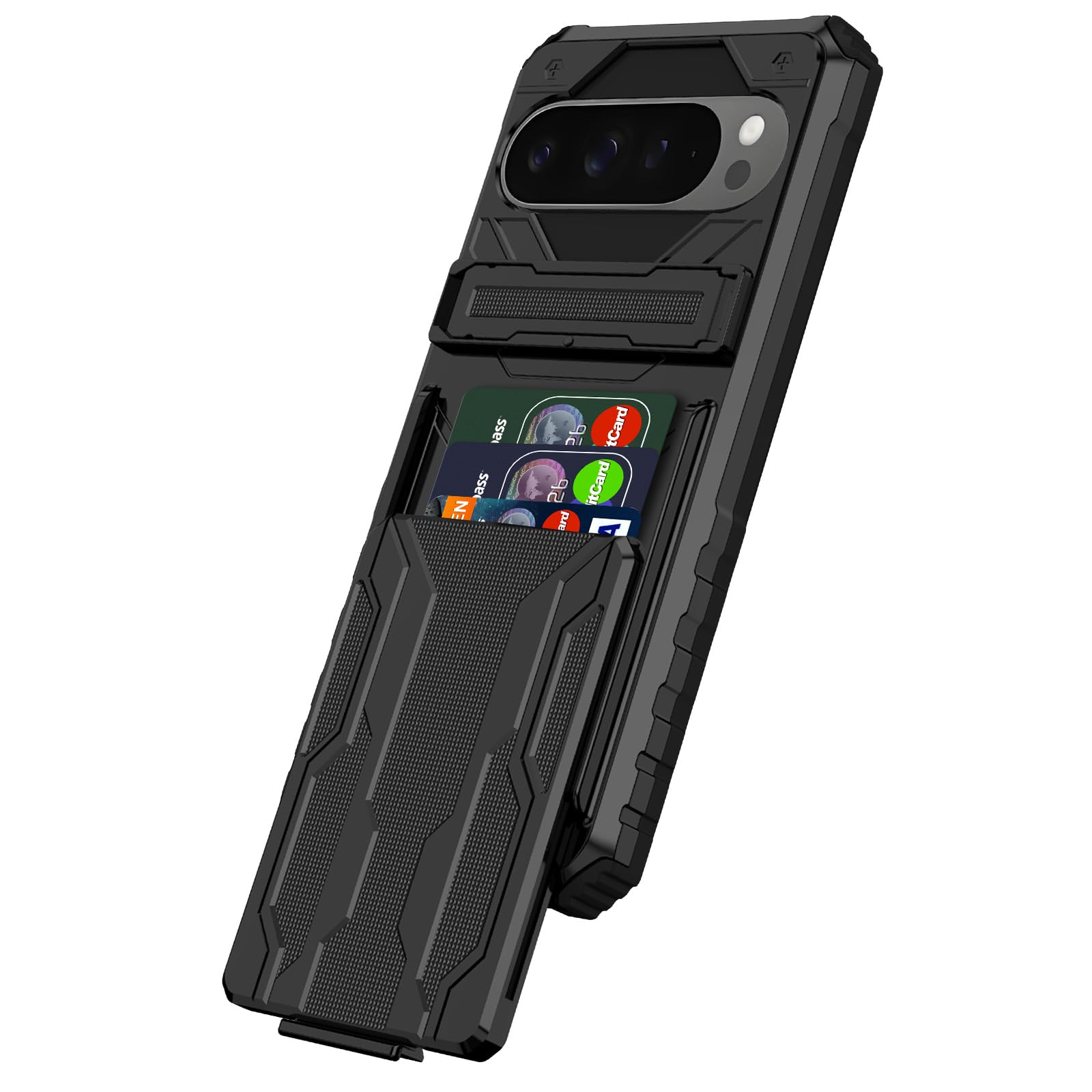 Niuuro for Google Pixel 9 Pro XL & Pixel 10 Pro XL Wallet Case with Credit Card Holder Stand Kickstand Slim Rugged Shockproof Heavy Duty Defender