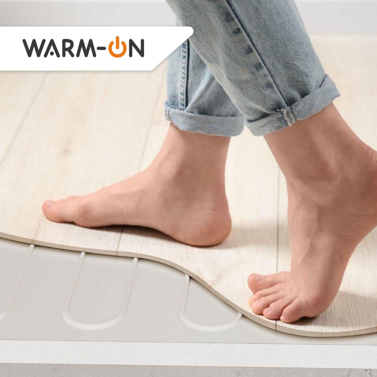 Calefacción eléctrica por suelo radiante: Estera calefactora de dos núcleos con lámina de aluminio WARMON ALU 150 W/m², parqué, laminado con termostato AC3082H analógico, blanco, termostato: AC3082H,