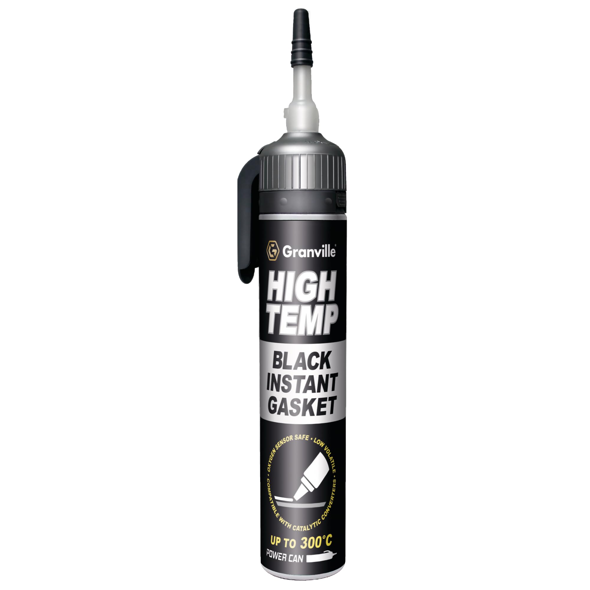 Granville High Temperature Temp BLACK Instant Gasket Silicone Sealant Can 200ml