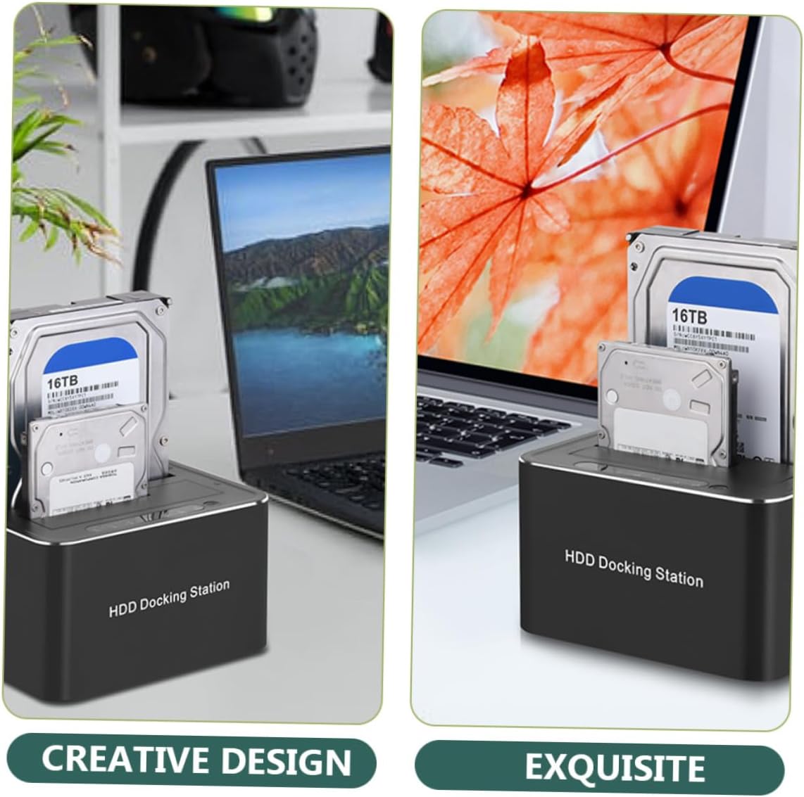 Hard Drive Dock with USB Supports SSD Up to Plug Play External Docking Station Skid Base Fast Transfer Rate