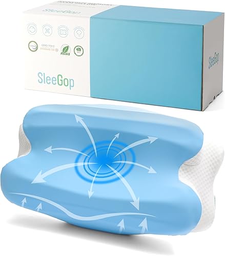 Almohada cervical de contorno para aliviar el dolor, almohada ergonómica para personas que duermen de lado, 2 alturas en 1, fabricada con espuma