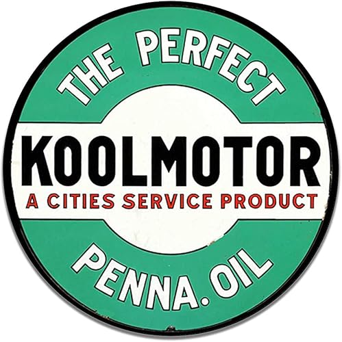 Miniatura 190 de Brotherhood Letrero de gas vintage de reproducción de letreros de metal vintage, letrero redondo de metal para garaje y hogar, 8 pulgadas de Nourse