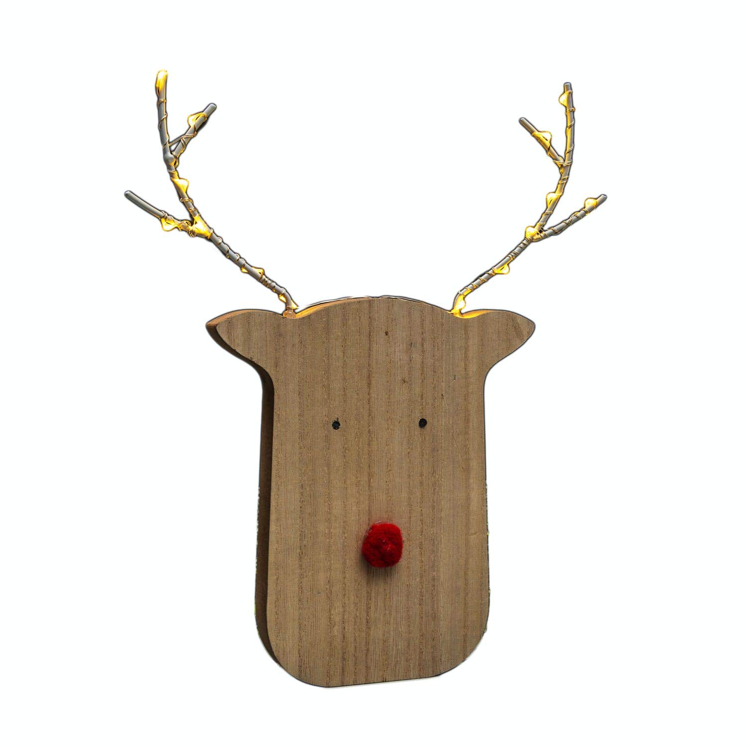 Noma Wooden Rudolph Reindeer : Battery with Timer : 30cm : 14 LEDs : 1019304