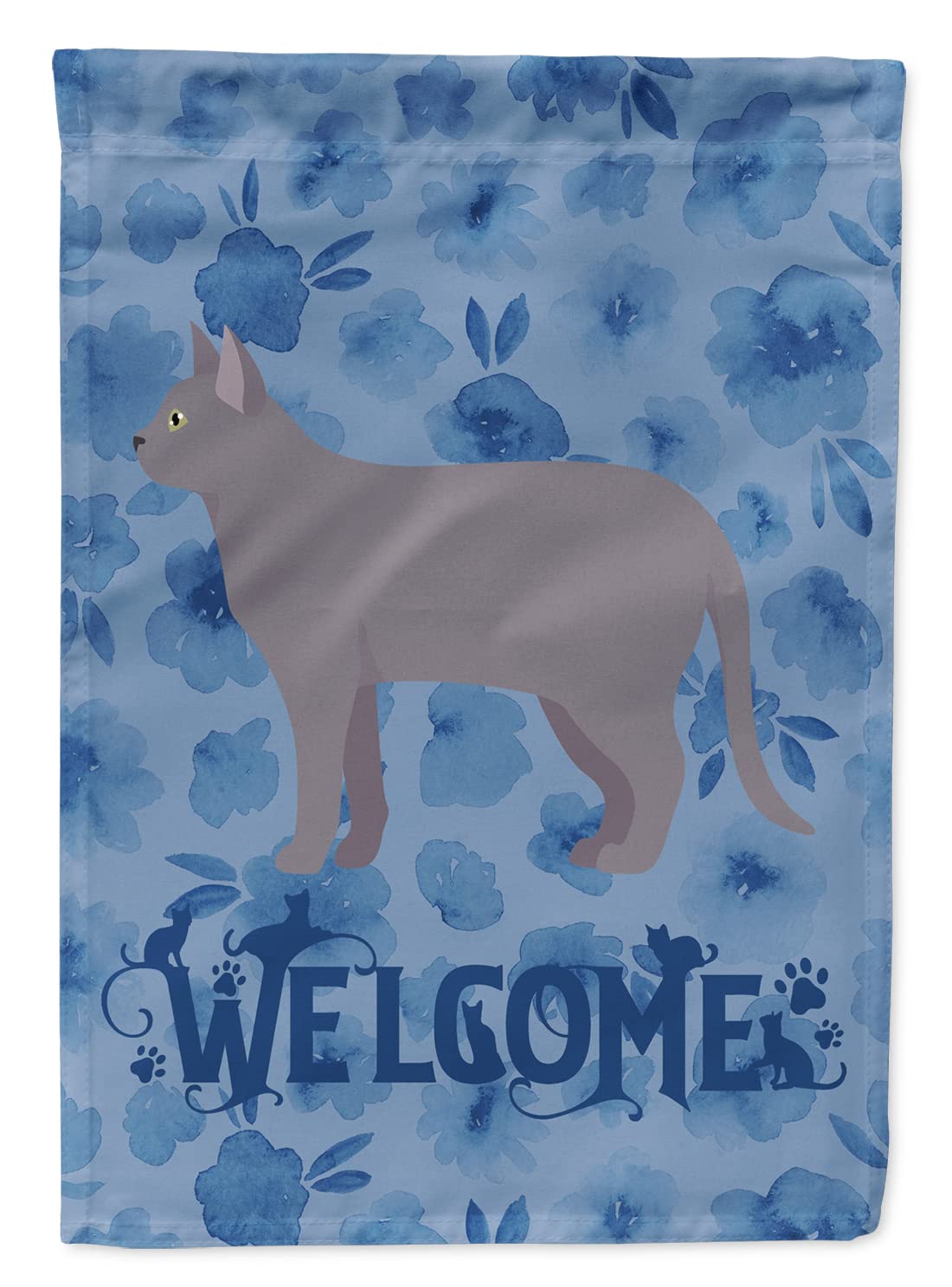Drapeau de bienvenue chat Korat Caroline's Treasures en toile grand format multicolor