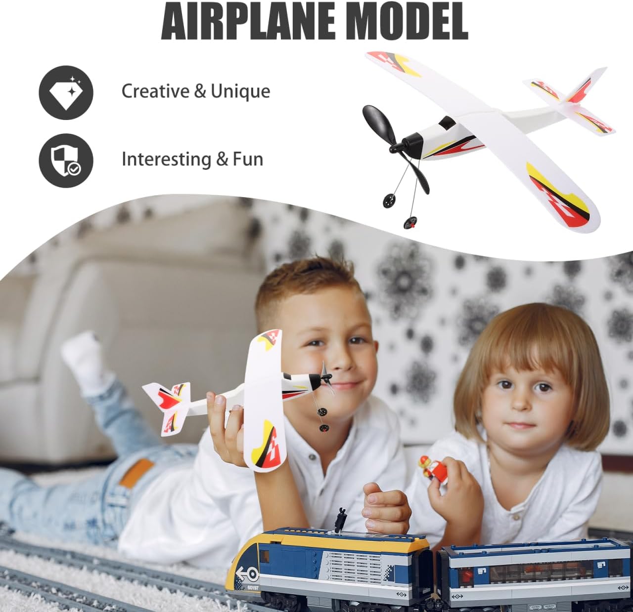 Rubber Band Airplanes：Balsa Wood Airplane Kits DIY Rubber Band Powered Glider Model Toy - Foam Aircraft for Kids Amp Outdoor Play Educational Toy for Hand-Eye Coordination 15.5 X 12.2 Inch
