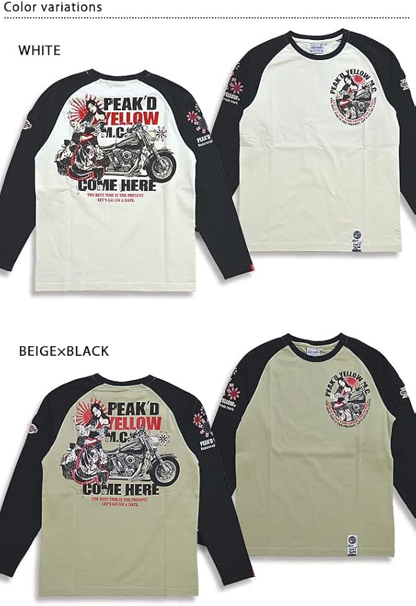 Amazon | (ピークドイエロー)Peak'd Yellow バイクロングTシャツ