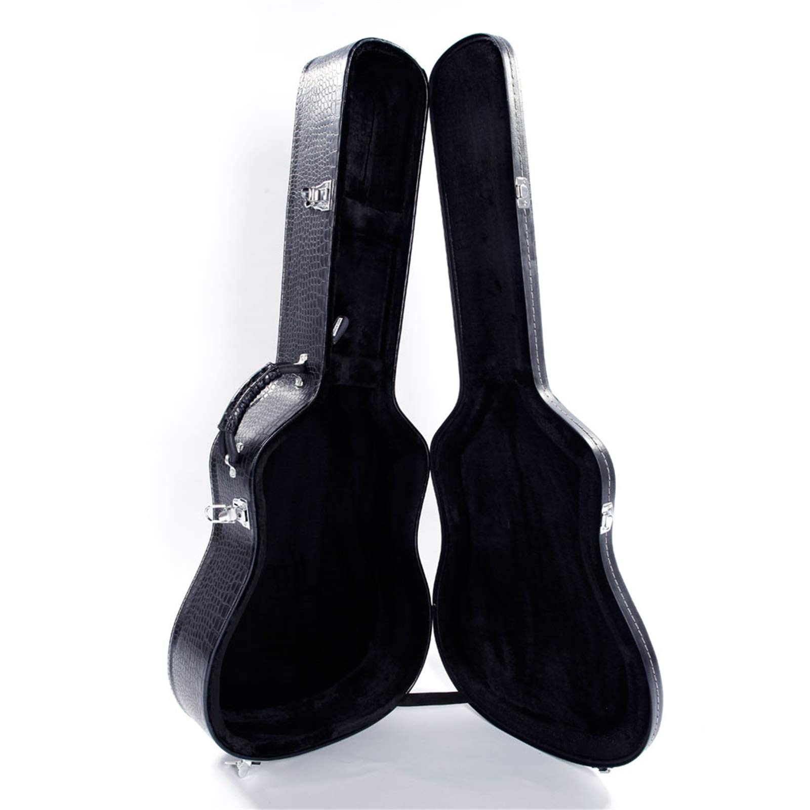 JOEBO Futerał do gitary ludowej 104 cm pasuje do większości gitar akustycznych krokodyl dermatoglif, akustyczny A, Jeden kolor, Jeden rozmiar
