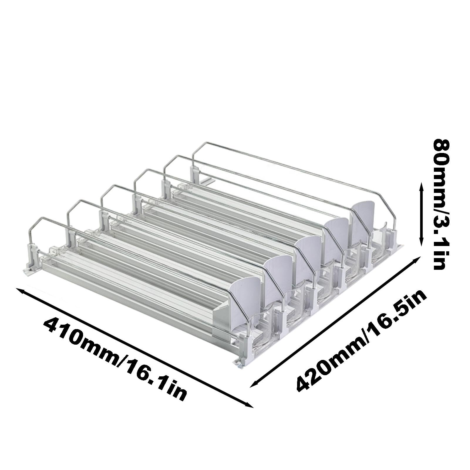 Dispensador de latas de soda, dispensador de latas de refrigerador | organizador de latas de refresco con 5, dispensador de refrescos, organizador de latas ajustable de 16.14 x 16.54 x 3.15